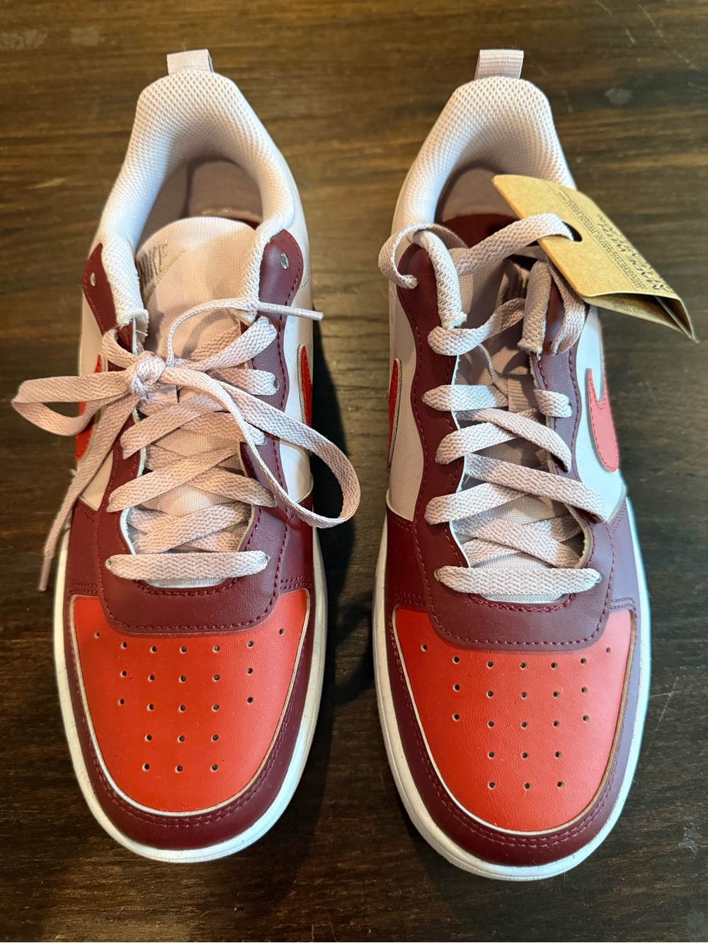 Nike Youth 7 Two-Tone Red/Maroon and Blush Low Top Sneakers